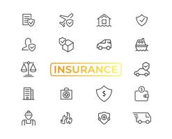 Insurance elements - minimal thin line web icon set. Outline icons collection. Simple vector illustration,insurance icon