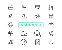 Insurance elements - minimal thin line web icon set. Outline icons collection. Simple vector illustration,insurance icon