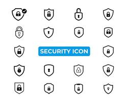 minimal security icon set vector