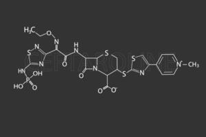 antibiotics ceftaropline molecular skeletal chemical formula vector