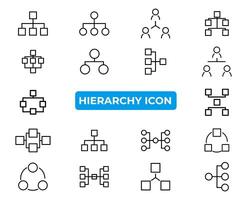 Simple set of hierarchy icons in trendy line style.Premium set of hierarchy line icons. vector