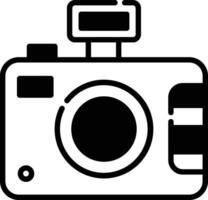 Camera glyph and line vector illustration