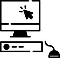 Computer glyph and line vector illustration