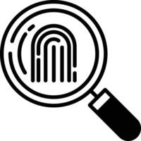 Search Fingerprint glyph and line vector illustration