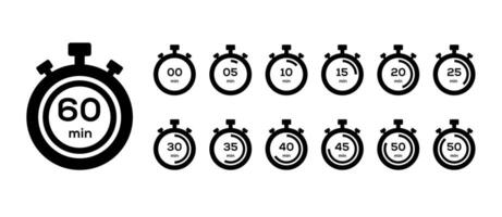 stopwatch icon in different style vector illustration. two colored and black stopwatch vector icons designed in filled, outline, line and stroke style can be used for web, mobile, ui