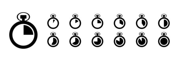 stopwatch icon in different style vector illustration. two colored and black stopwatch vector icons designed in filled, outline, line and stroke style can be used for web, mobile, ui