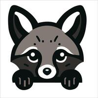 AI generated black and white Peeking Darwin's fox isolated illustration vector