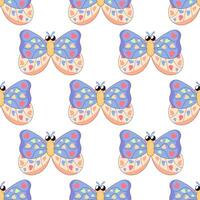 Seamless pattern,butterfly. cartoon baby. on white background for fabric, wrapping paper vector