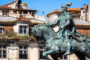 Lisbon, Portugal. Equestrian statue of King John I in the Praca da Figueira, Lisbon photo