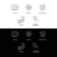 artificial inteligencia módulo vector íconos ilustrando ai marcos y componentes