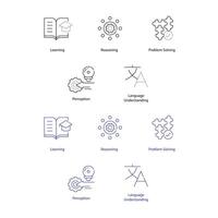 Components of AI Symbol Vector Icon Pack Visualizing Core Artificial Intelligence Concepts