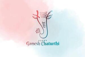 hermosa ganesh chaturthi festival acuarela antecedentes diseño vector