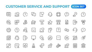 Customer service icon set.Contains customer satisfaction, assistance, vector