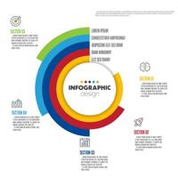 Vector infographic circle. Template diagrame for presentation 5 step.