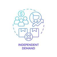 Independent demand blue gradient concept icon. Demand for finished products. Consumer preferences. Round shape line illustration. Abstract idea. Graphic design. Easy to use in brochure marketing vector