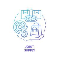 Joint supply blue gradient concept icon. Production of one good results in production of another. Round shape line illustration. Abstract idea. Graphic design. Easy to use in brochure marketing vector