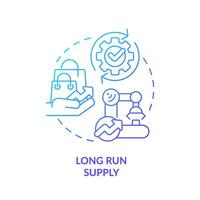 Long-run supply blue gradient concept icon. Increasing cost industry. Round shape line illustration. Abstract idea. Graphic design. Easy to use in brochure marketing vector