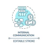 Internal communication soft blue concept icon. Clearer, more efficient exchanges of information. Round shape line illustration. Abstract idea. Graphic design. Easy to use in promotional material vector