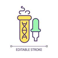 Synthetic biology RGB color icon. Genetic modification, dna recombination. Bioengineering technology process. Isolated vector illustration. Simple filled line drawing. Editable stroke