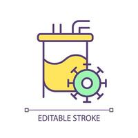 Microorganisms fermentation RGB color icon. Organic materials bioprocessing. Bioengineering technology, synthetic biology. Isolated vector illustration. Simple filled line drawing. Editable stroke