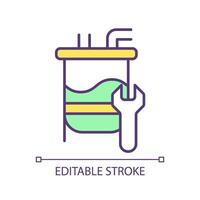 Fermentation process regulation RGB color icon. Organic materials bioprocessing. Microorganisms cultivation, bioreactor. Isolated vector illustration. Simple filled line drawing. Editable stroke