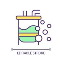 Fermentation liquid tank RGB color icon. Bioreactor filtration, bioprocessing. Biotechnological process, chemistry. Isolated vector illustration. Simple filled line drawing. Editable stroke