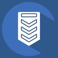 Icon Sergeant. related to Military And Army symbol. long shadow style. simple design illustration vector