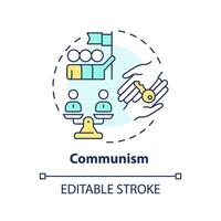 Communism ideology multi color concept icon. Classless social structure. Planning economic system. Social equality regime. Round shape line illustration. Abstract idea. Graphic design. Easy to use vector