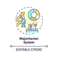 Majoritarian system multi color concept icon. Politician majority, voting electoral system. Election candidate selection. Round shape line illustration. Abstract idea. Graphic design. Easy to use vector