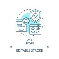 CSA score soft blue concept icon. Customer service, satisfaction rating. Safety awareness metrics. Round shape line illustration. Abstract idea. Graphic design. Easy to use in infographic vector