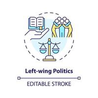 Left-wing politics multi color concept icon. Progressive reforms. Individual freedom rights, equality. Economic prosperity. Round shape line illustration. Abstract idea. Graphic design. Easy to use vector