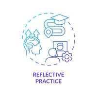 Reflective practice blue gradient concept icon. Expert self-monitor effectiveness of working. Personal growth. Round shape line illustration. Abstract idea. Graphic design. Easy to use in presentation vector