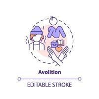 Avolition multi color concept icon. Lack of motivation. Social issues. Round shape line illustration. Abstract idea. Graphic design. Easy to use in infographic, presentation, brochure, booklet vector