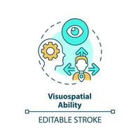 Visuospatial ability multi color concept icon. Executive function, perception. Round shape line illustration. Abstract idea. Graphic design. Easy to use in infographic, presentation, brochure, booklet vector