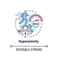 Hyperactivity, focus issues multi color concept icon. Cognitive development. Round shape line illustration. Abstract idea. Graphic design. Easy to use in infographic, presentation, brochure, booklet vector