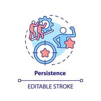 Persistence multi color concept icon. Goal achieving. Teamwork organization. Round shape line illustration. Abstract idea. Graphic design. Easy to use in infographic, promotional material, article vector