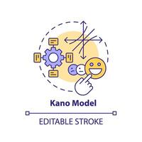 Kano model multi color concept icon. Teamwork organization. Round shape line illustration. Abstract idea. Graphic design. Easy to use in infographic, promotional material, article, blog post vector