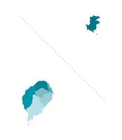 vector aislado ilustración de simplificado administrativo mapa de sao a mi y príncipe fronteras y nombres de el distritos, regiones. azul siluetas