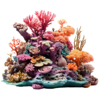 AI generated Coral reef png isolated on transparent background