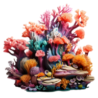 AI generated Coral reef png isolated on transparent background