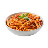 AI generated Tasty italian penne all'arrabbiata dissh png isolated on transparent background