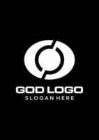 ncial Dios idea vector logo diseño