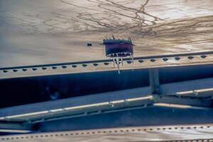 Elements of fastening structures of the Pionersky Bridge over the Salzach in the north of the city of Salzburg. photo