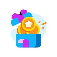 successfully claim the prize. get reward experience points XP. collect star coin concept illustration flat design vector. simple modern graphic element for ui, infographic, icon vector