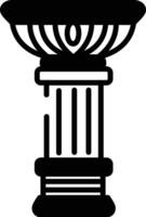 Lotus greek pillar glyph and line vector illustration