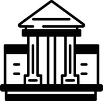 Government building glyph and line vector illustration