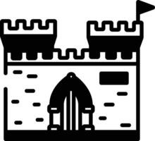 Fort glyph and line vector illustration