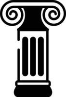 Ionic pillar glyph and line vector illustration