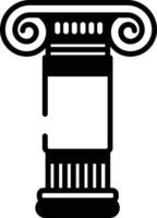 Ionic pillar glyph and line vector illustration