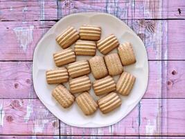 Cookies on wooden background video